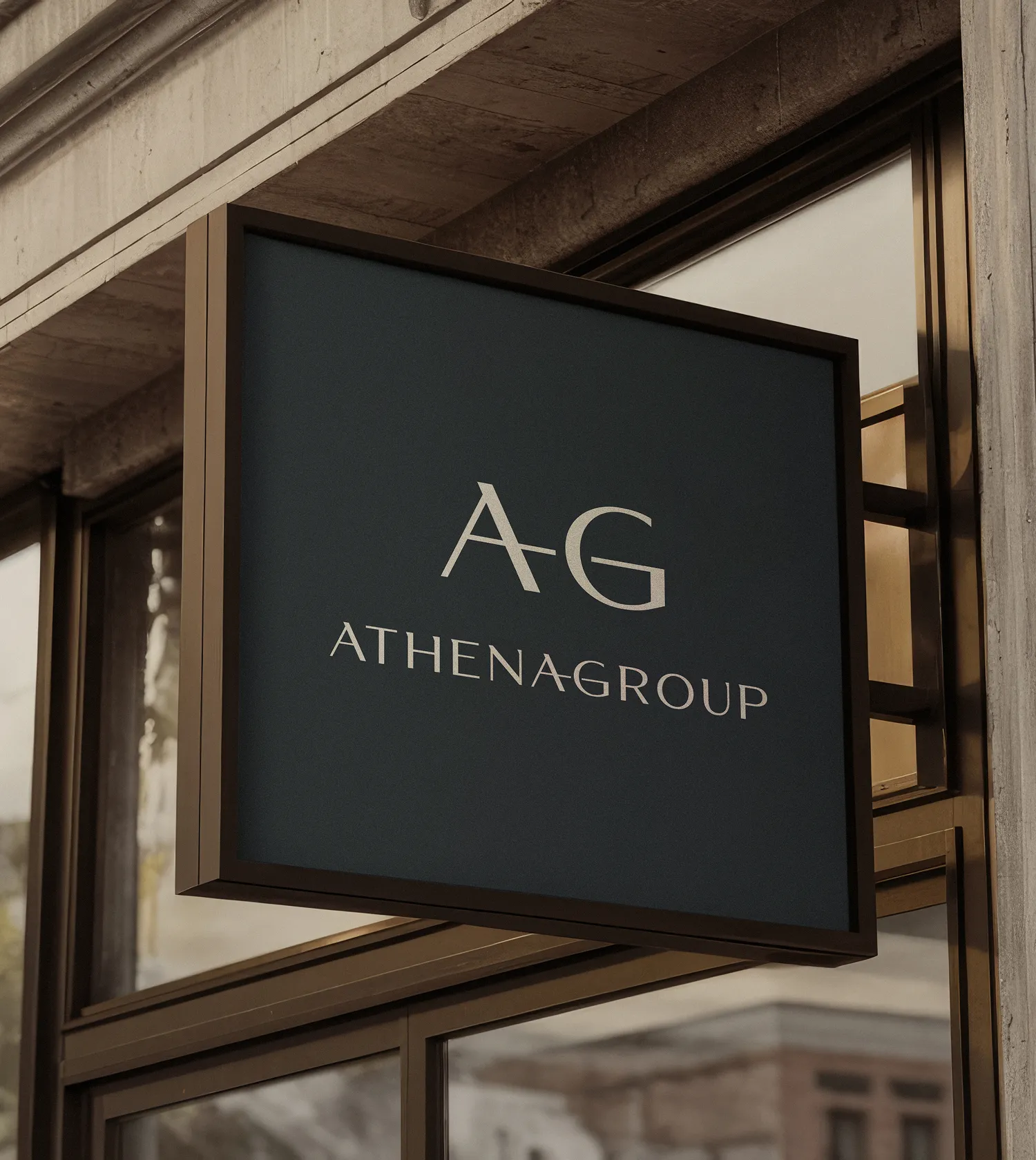 Фирменная вывеска компании Athena Group